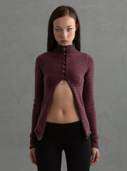 Norg Cardigan - Grey / Red | UNIF Clothing Sale