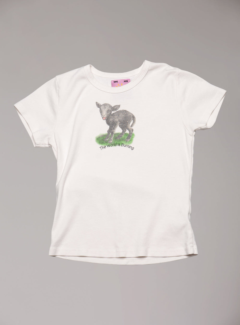 World Is Burning baby Tee - White | UNIF Clothing Sale