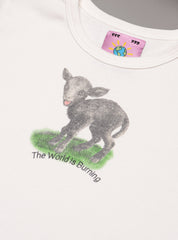 World Is Burning baby Tee - White | UNIF Clothing Sale