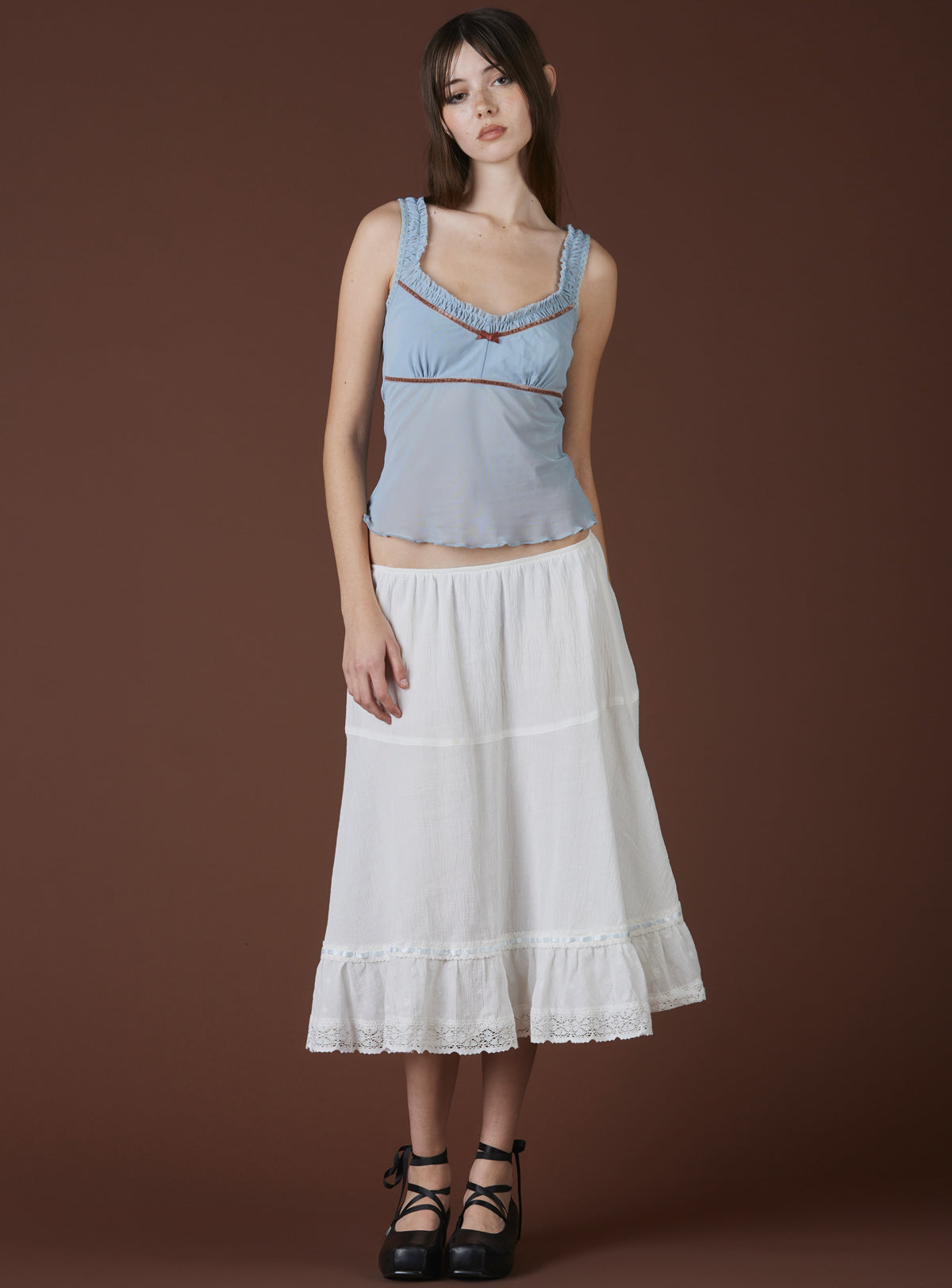 Mars Top - Blue/Rust | UNIF Clothing on Sale