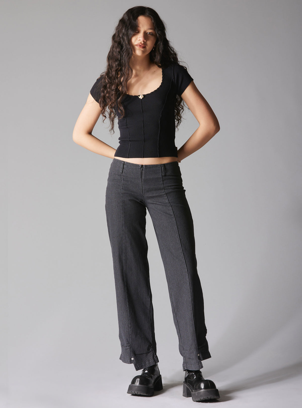 XAE Ribbed Crop Top - Black | UNIF Clothing online