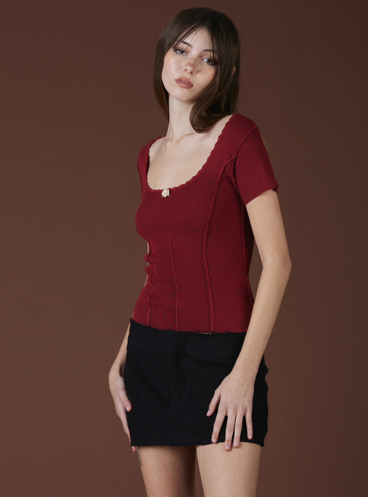 XAE Ribbed Crop Top - Red | UNIF Clothing outlet