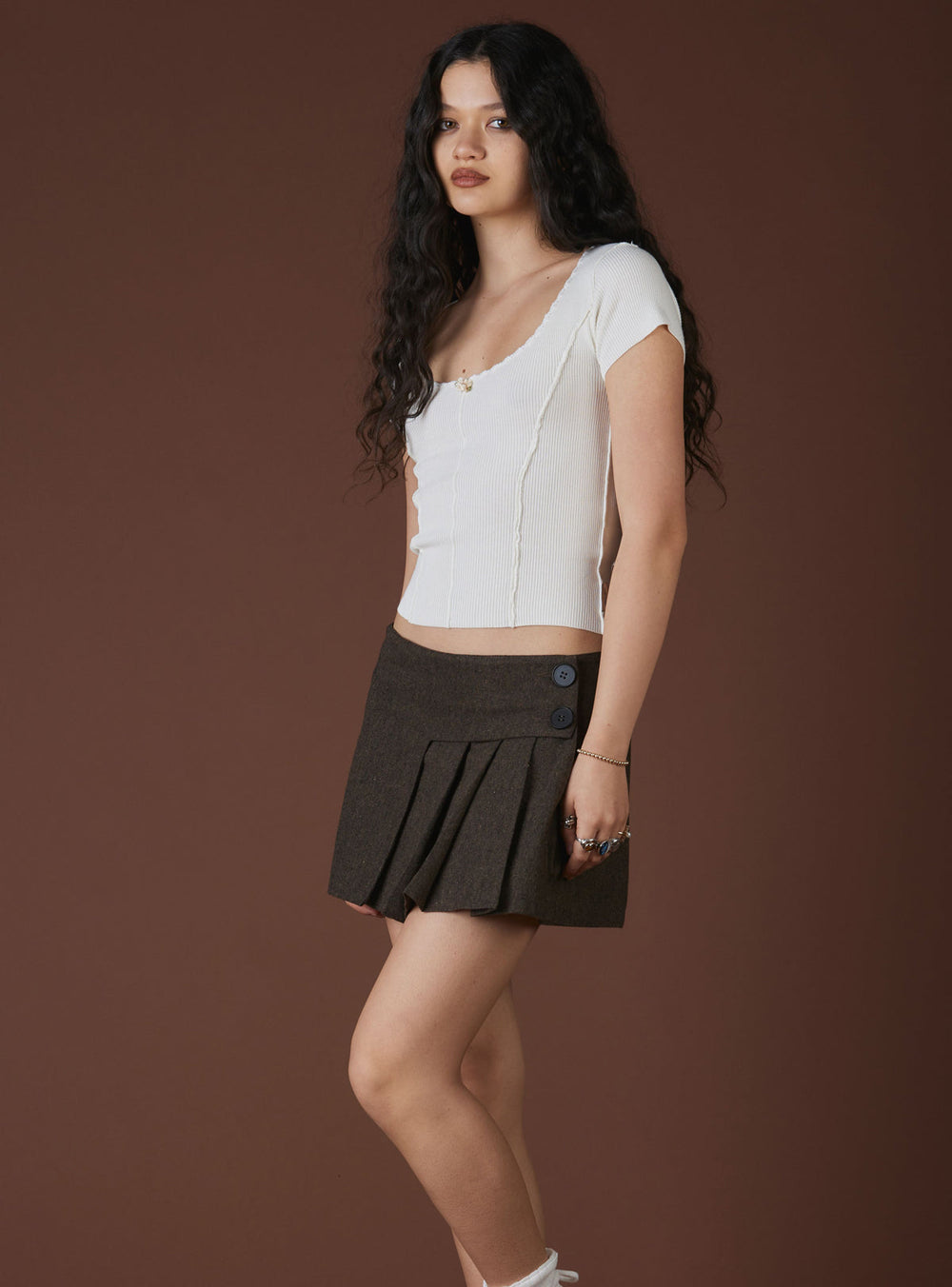 XAE Ribbed Crop Top - White | UNIF Clothing online shop