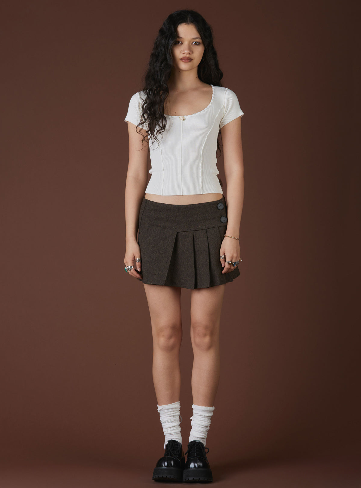 XAE Ribbed Crop Top - White | UNIF Clothing online shop