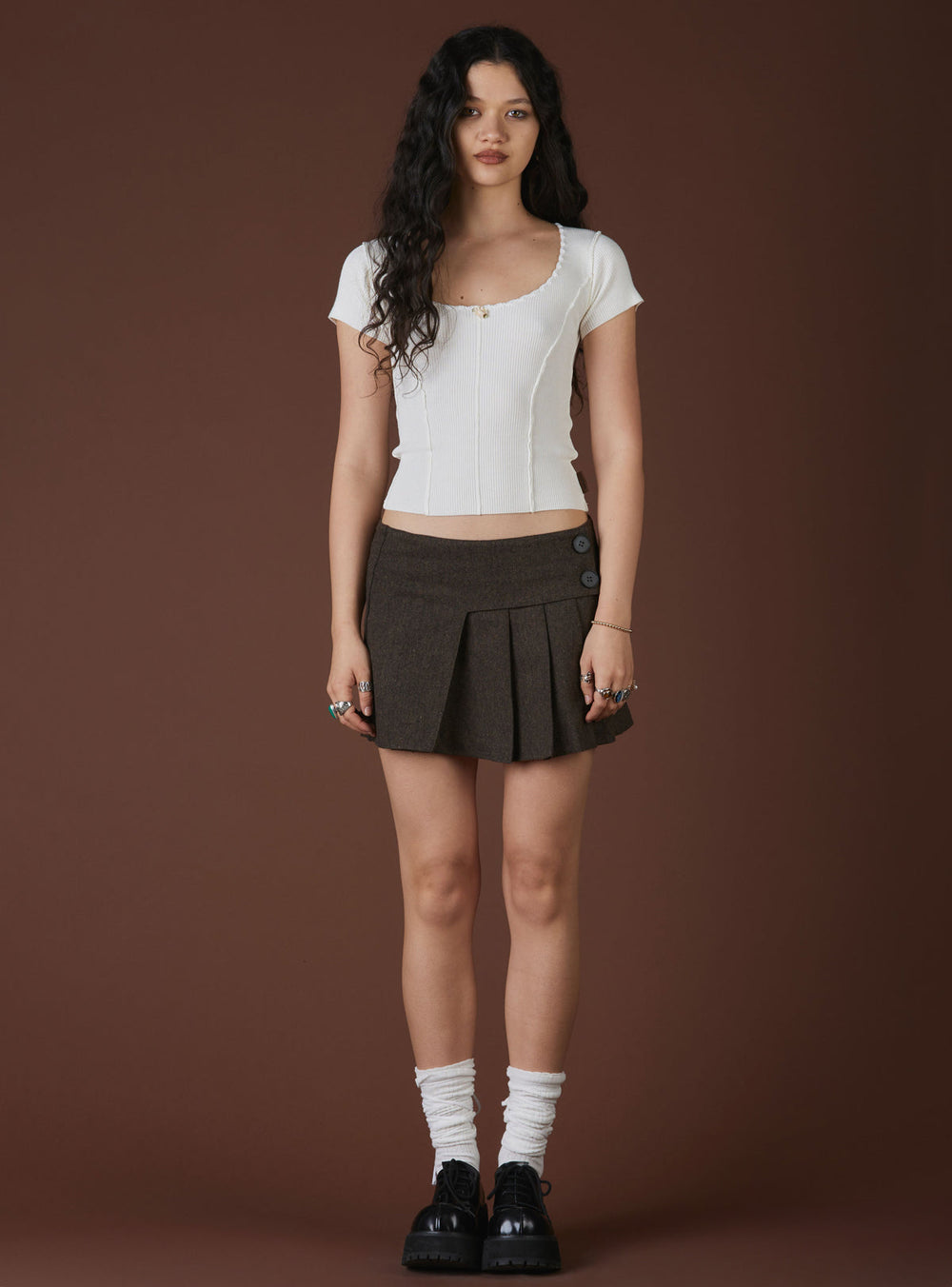XAE Ribbed Crop Top - White | UNIF Clothing online shop