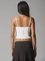 White Crop Top With Raw Hem - White | UNIF Clothing online shop
