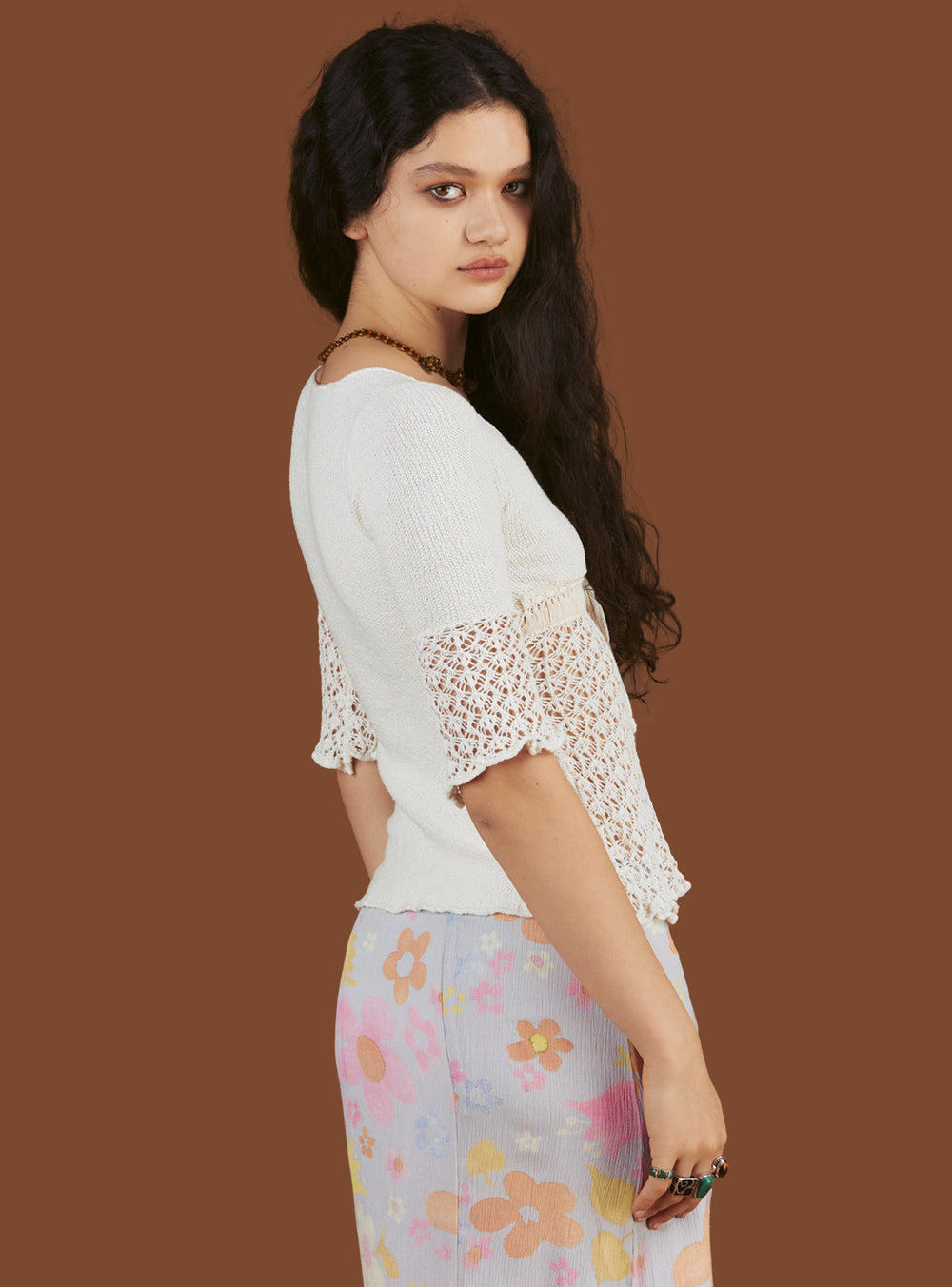 Crochet Knit Top In Off - Off White | UNIF Clothing Sale