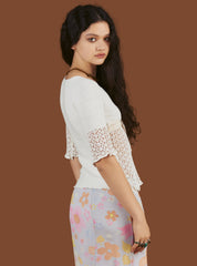 Crochet Knit Top In Off - Off White | UNIF Clothing Sale