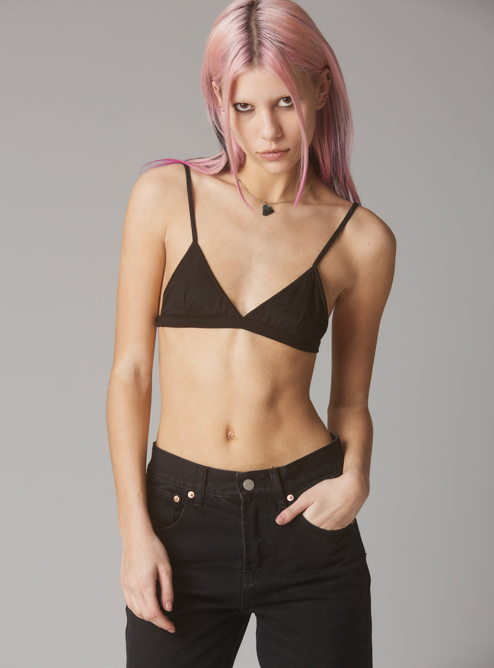 Staple Triangle Bra - Black | UNIF Clothing online