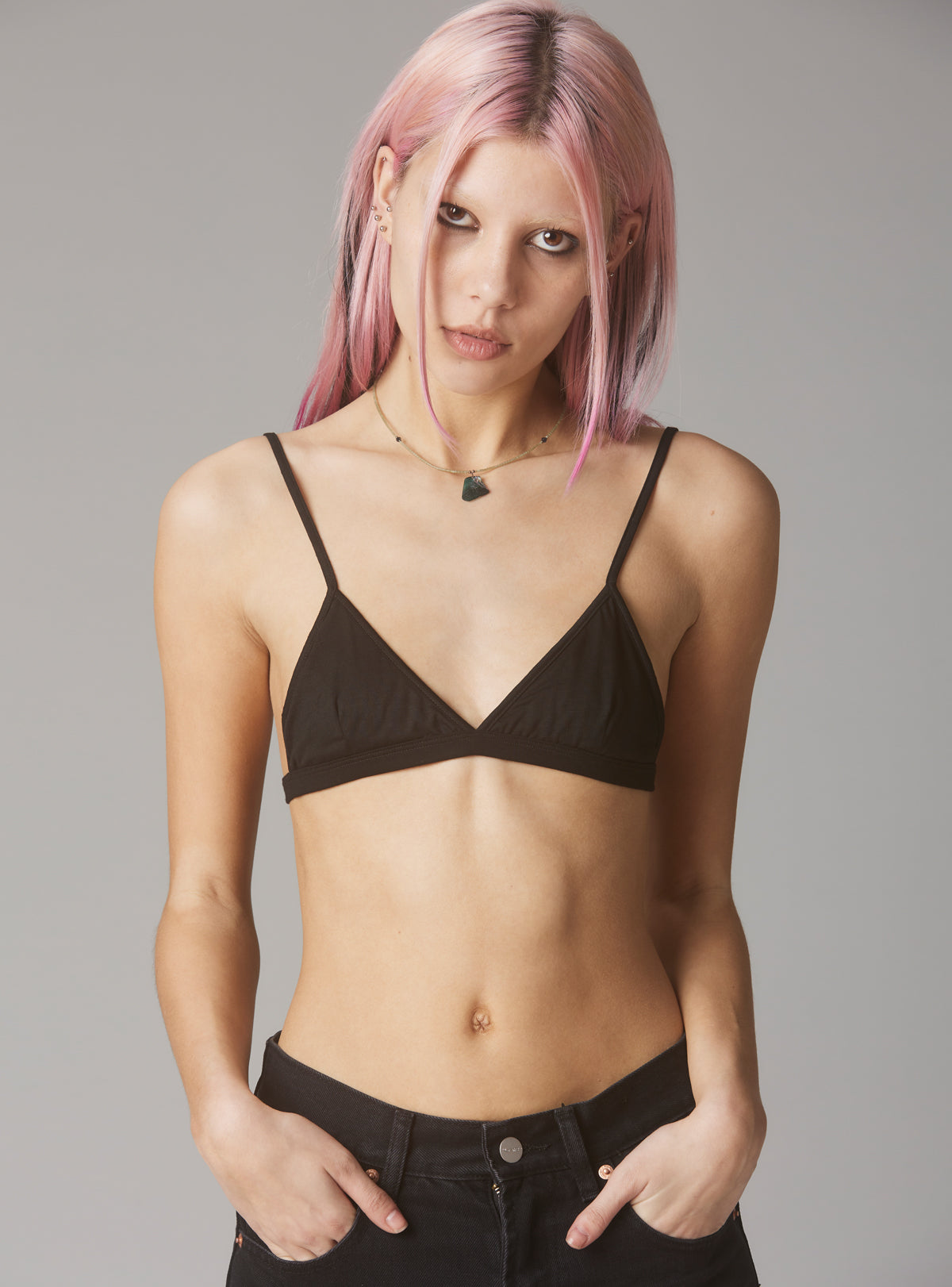 Staple Triangle Bra - Black | UNIF Clothing online