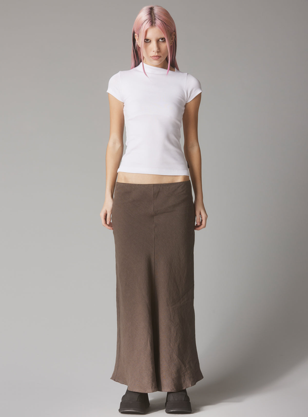 Rib Asymmetrical Cap Sleeve - White | UNIF Clothing online shop
