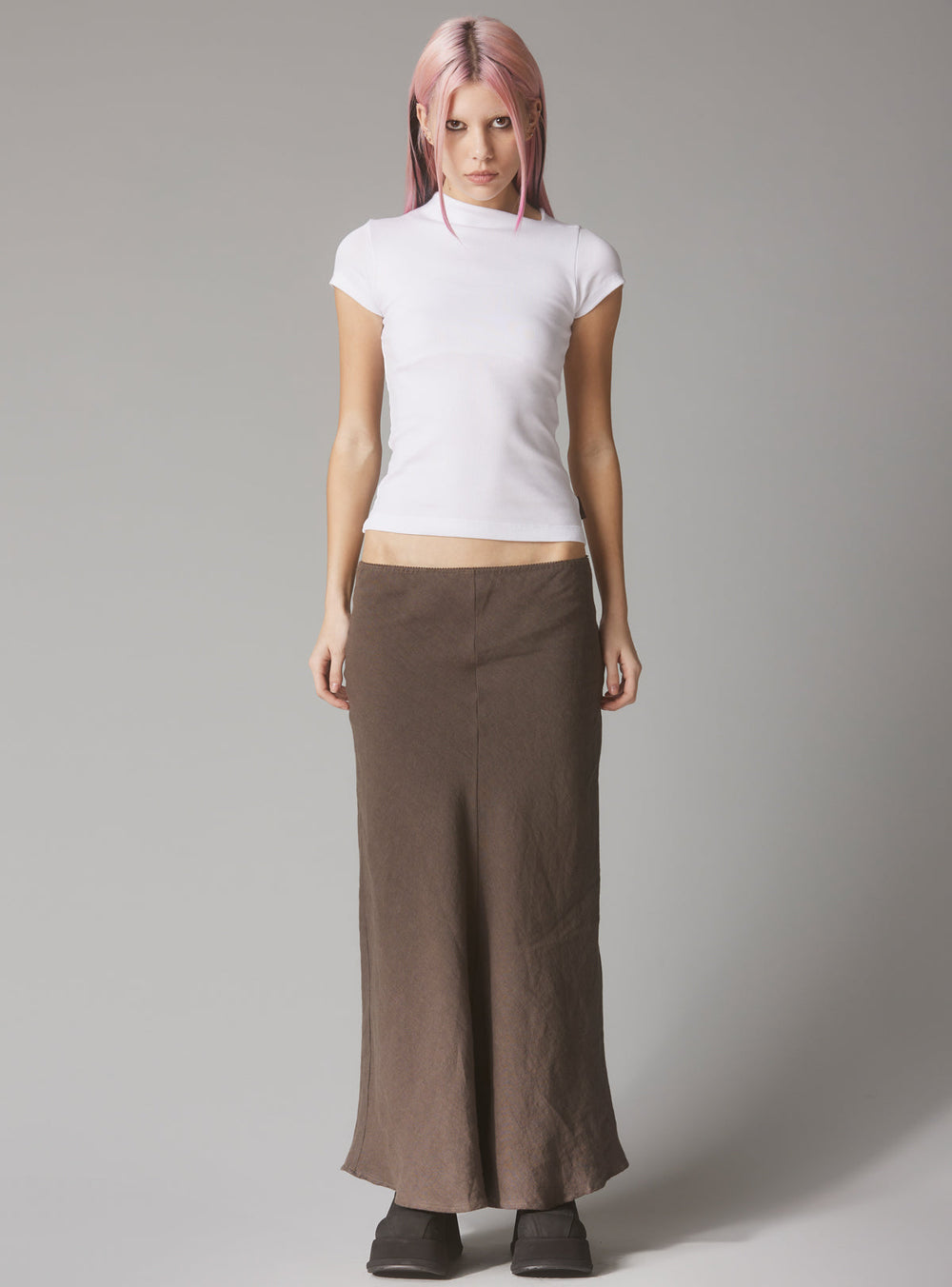Rib Asymmetrical Cap Sleeve - White | UNIF Clothing online shop