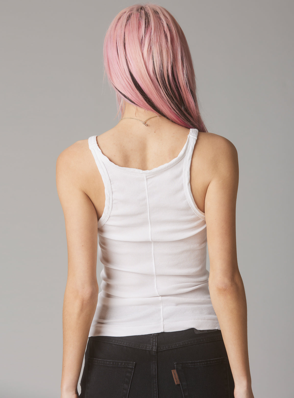Staple Rib Tank - Optic White | UNIF Clothing near me