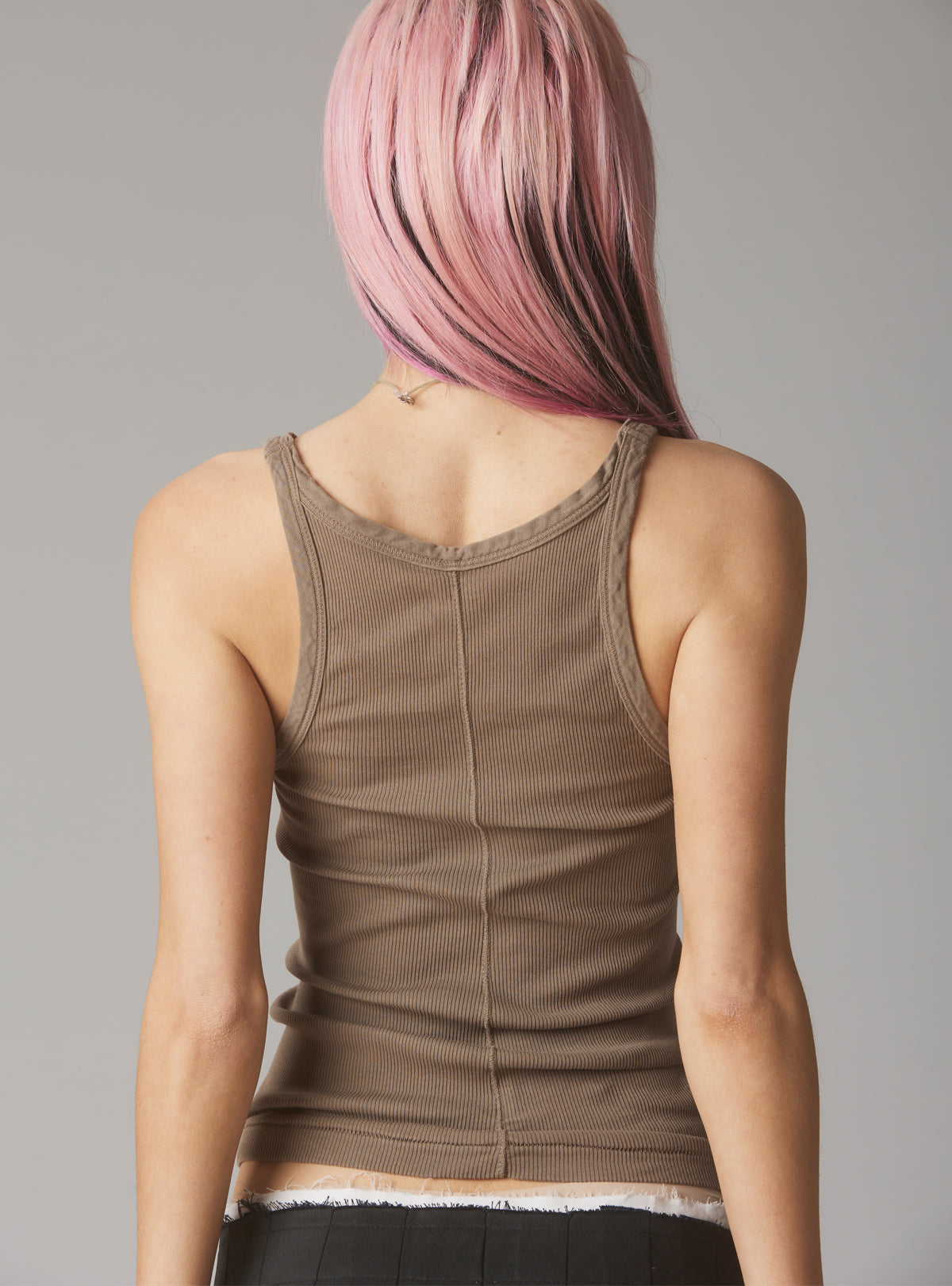 Staple Rib Tank Concrete - Concrete | UNIF Clothing outlet