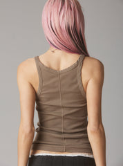 Staple Rib Tank Concrete - Concrete | UNIF Clothing outlet