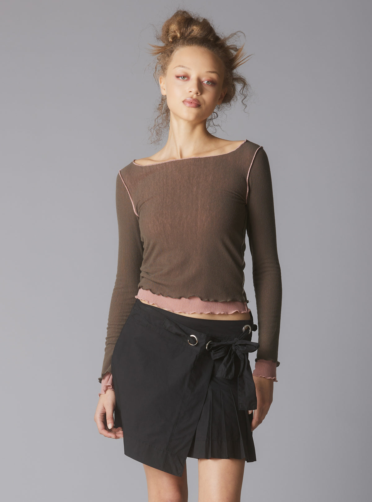 Plié Top - Grey / Pink | UNIF Clothing for Sale