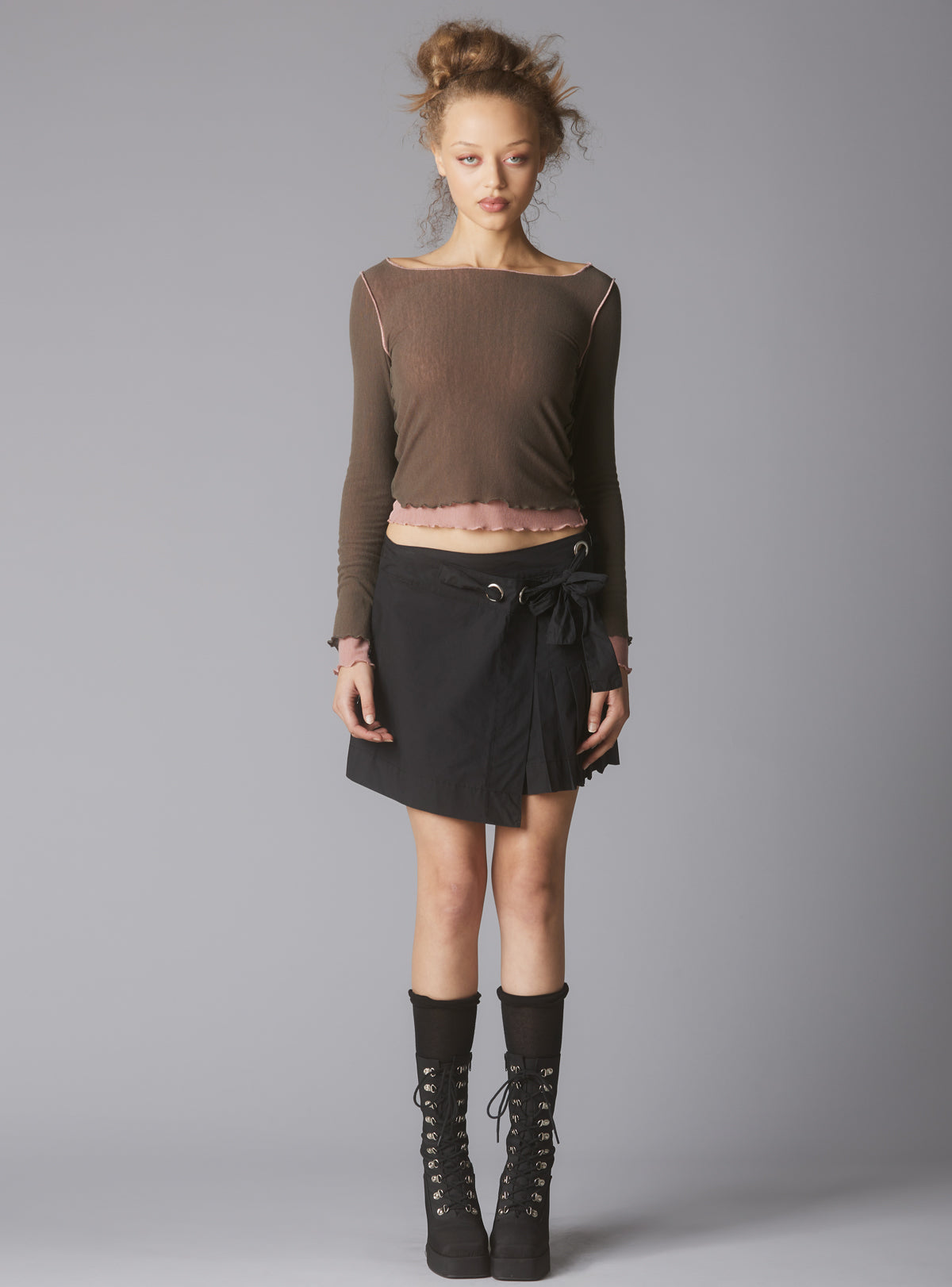 Plié Top - Grey / Pink | UNIF Clothing for Sale