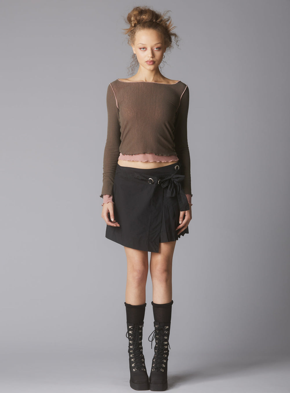 Plié Top - Grey / Pink | UNIF Clothing for Sale