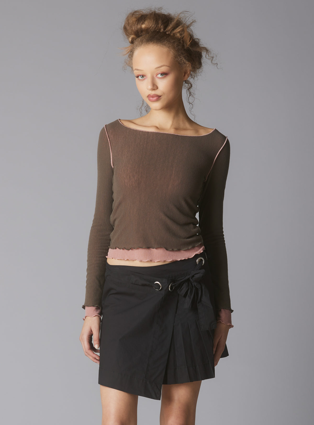 Plié Top - Grey / Pink | UNIF Clothing for Sale