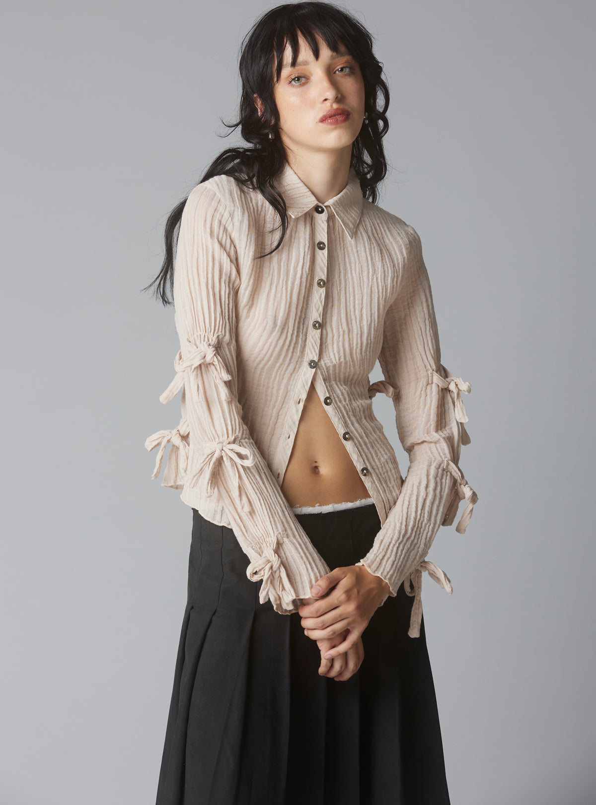 Knot Top - Beige | UNIF Clothing online shop