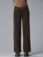 Wide Leg Corduroy Pants In Brown - Brown | UNIF Clothing on Sale