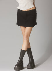 Wool Mini Skirt With Raw Edges - Black | UNIF Clothing discount
