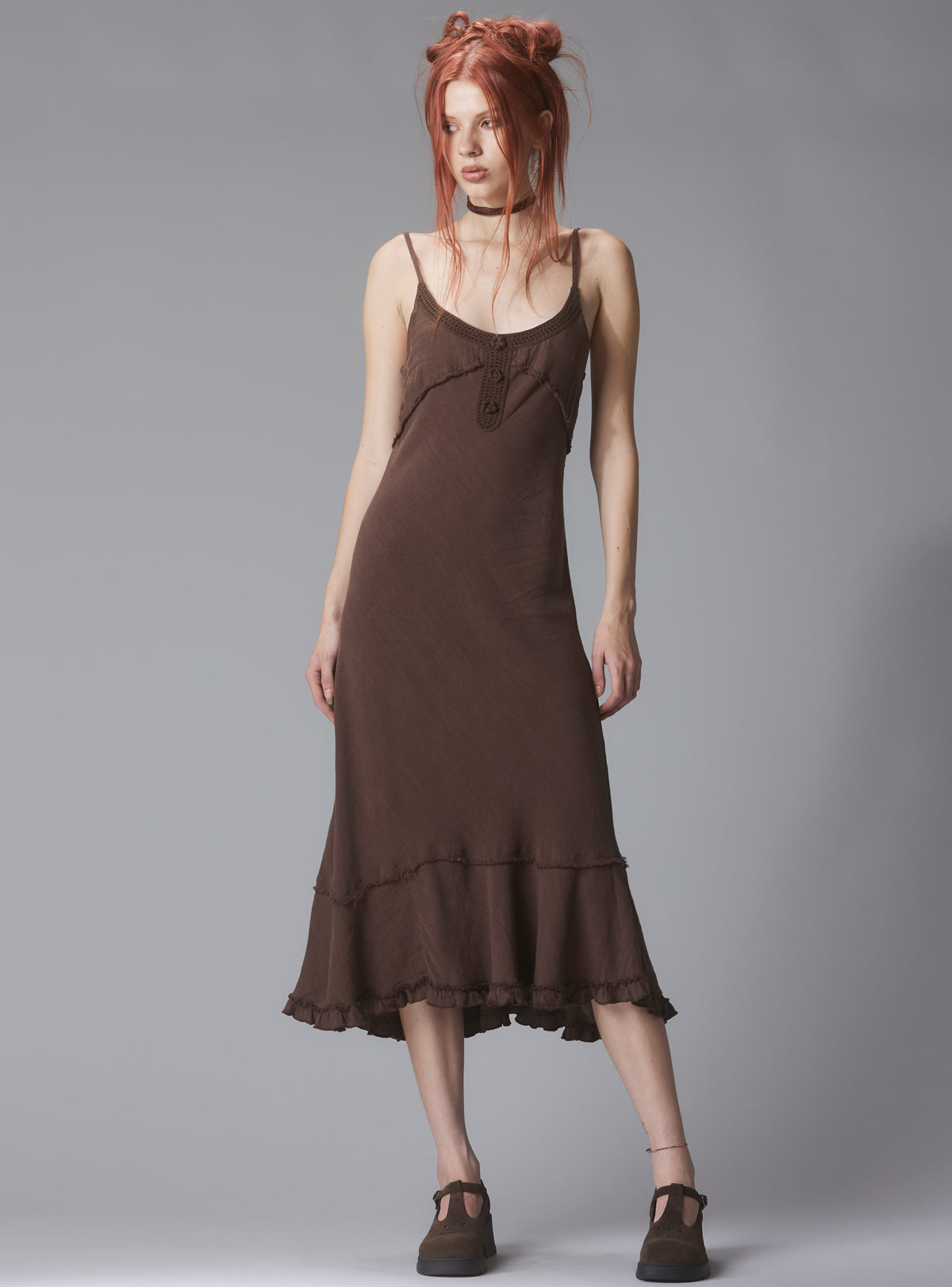 Rhizome Dress - Brown | UNIF Clothing online