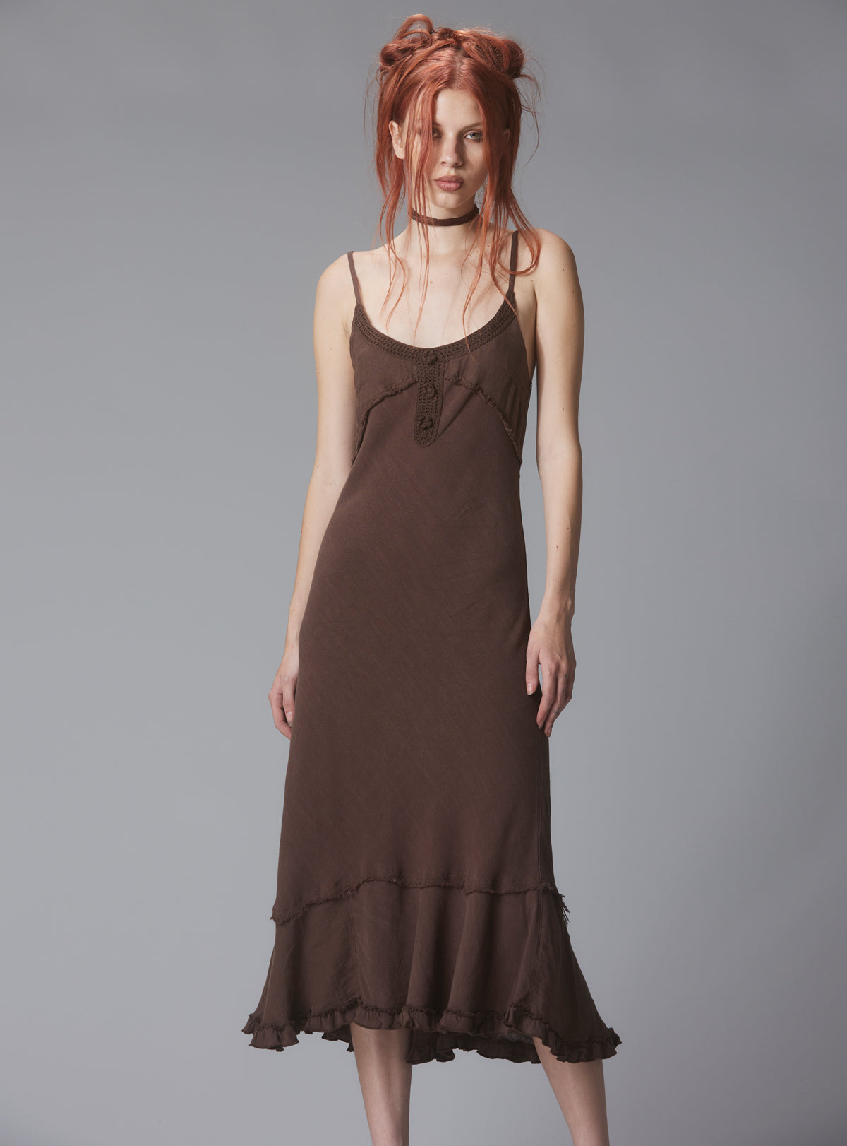 Rhizome Dress - Brown | UNIF Clothing online