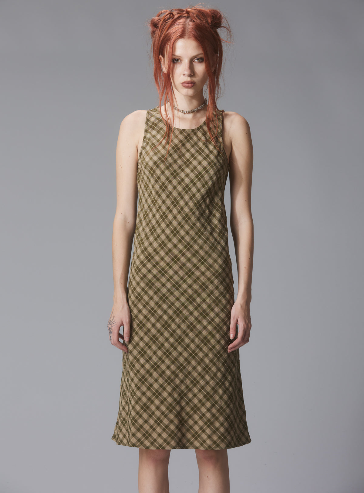 Kelp Dress - Green Plaid | UNIF Clothing online