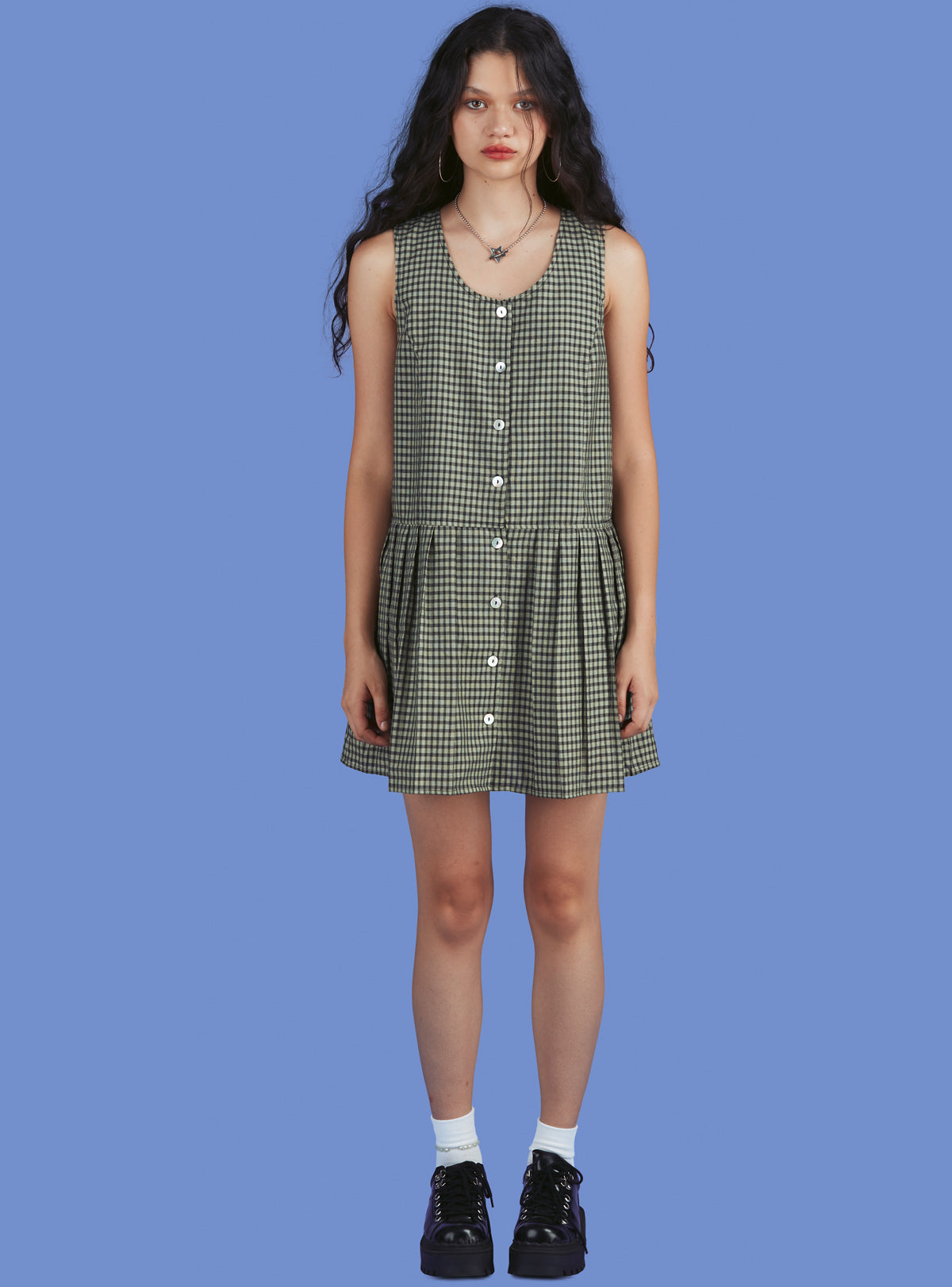 Currant Dress - Yellow Plaid | UNIF Clothing Sale