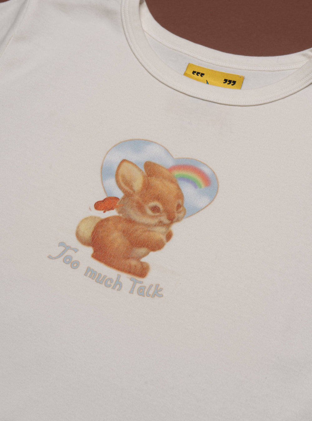 Too Much Talk Baby Tee - Off White | UNIF Clothing online shop
