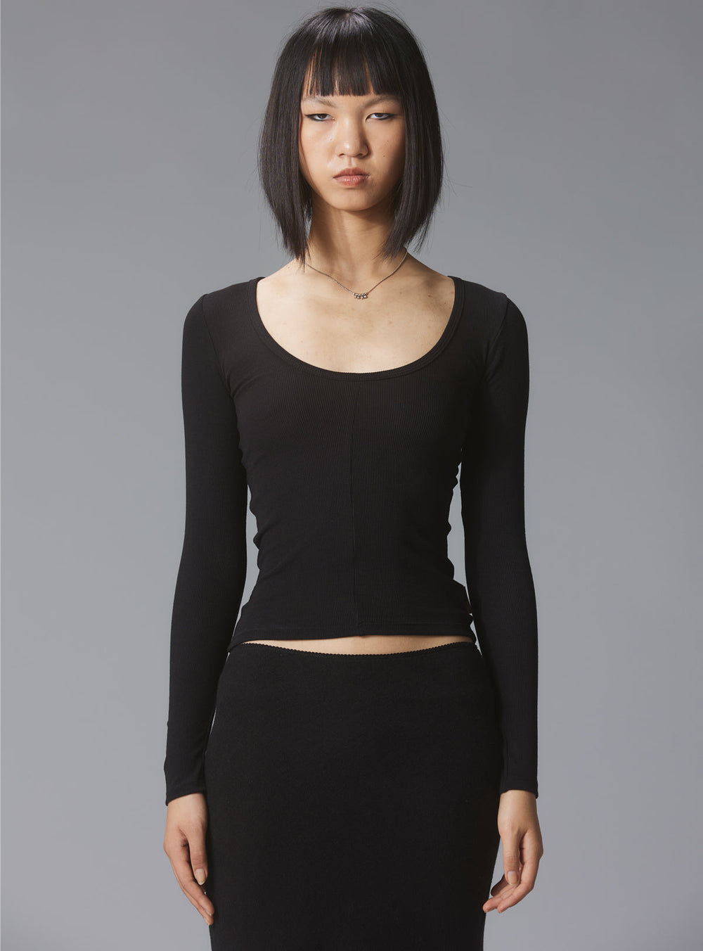 Scoop Long Sleeve 2-pack - Black/Off White | UNIF Clothing online