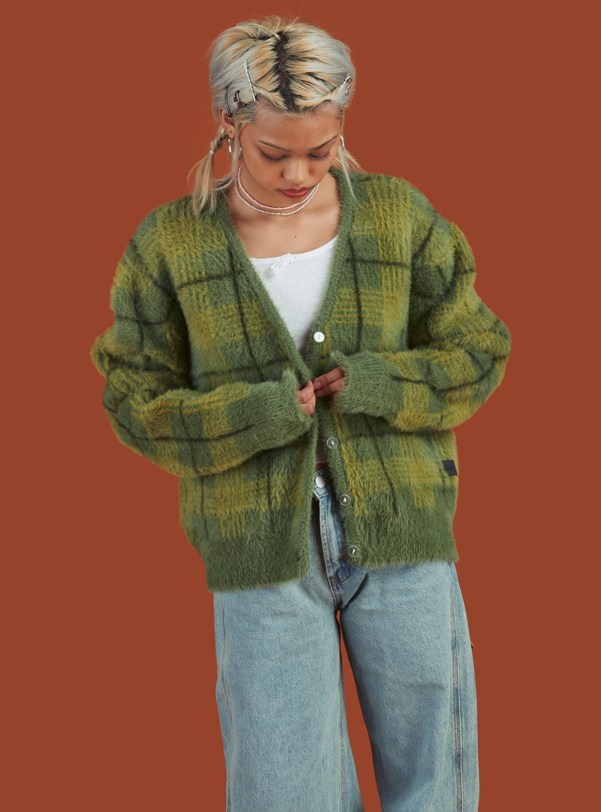 Ty Cardigan - Multi Green | UNIF Clothing Sale