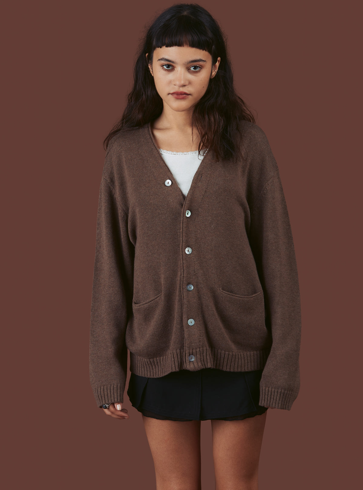 Y Cardigan - Brown | UNIF Clothing for Sale