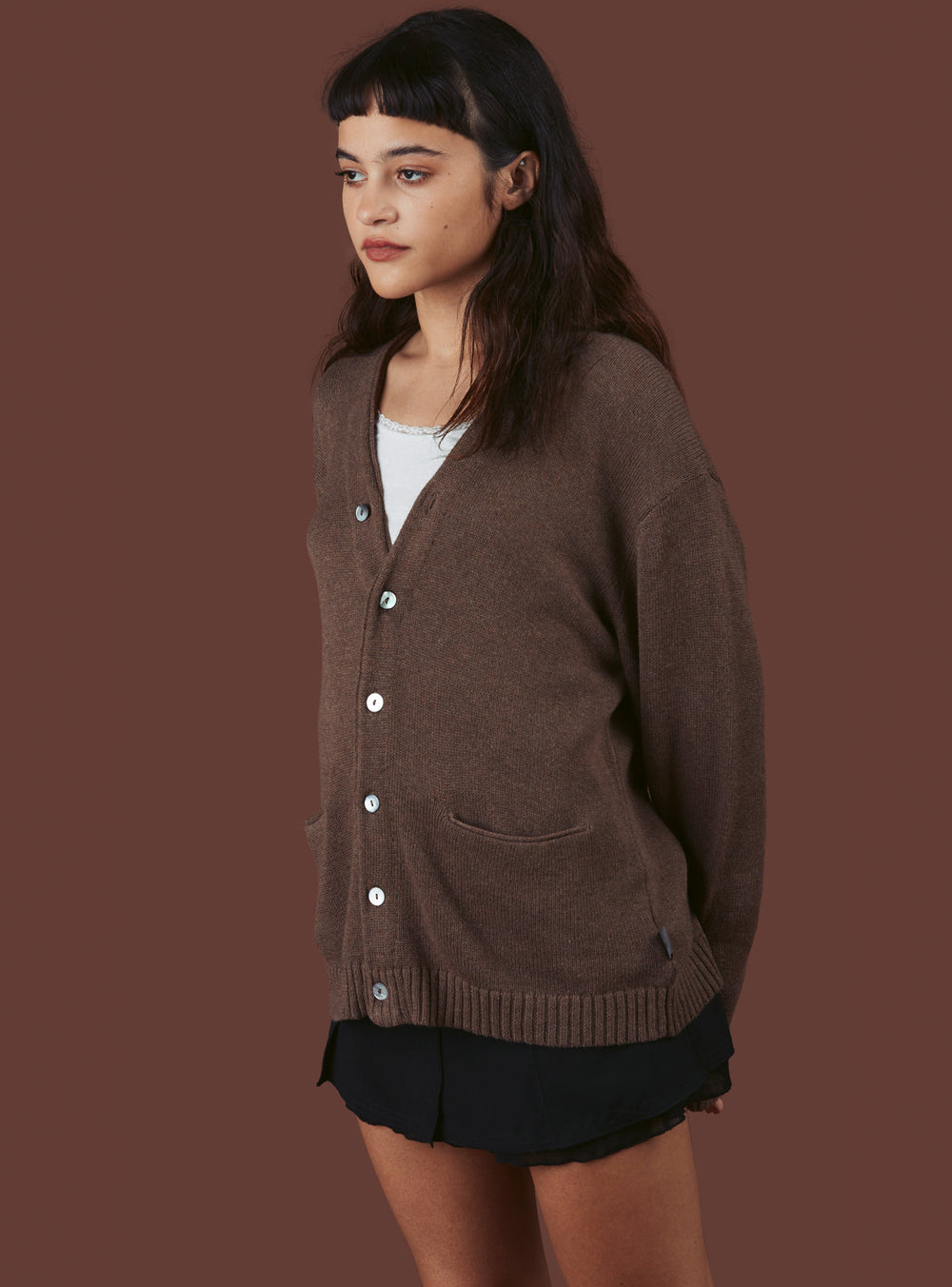 Y Cardigan - Brown | UNIF Clothing for Sale