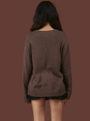 Y Cardigan - Brown | UNIF Clothing for Sale