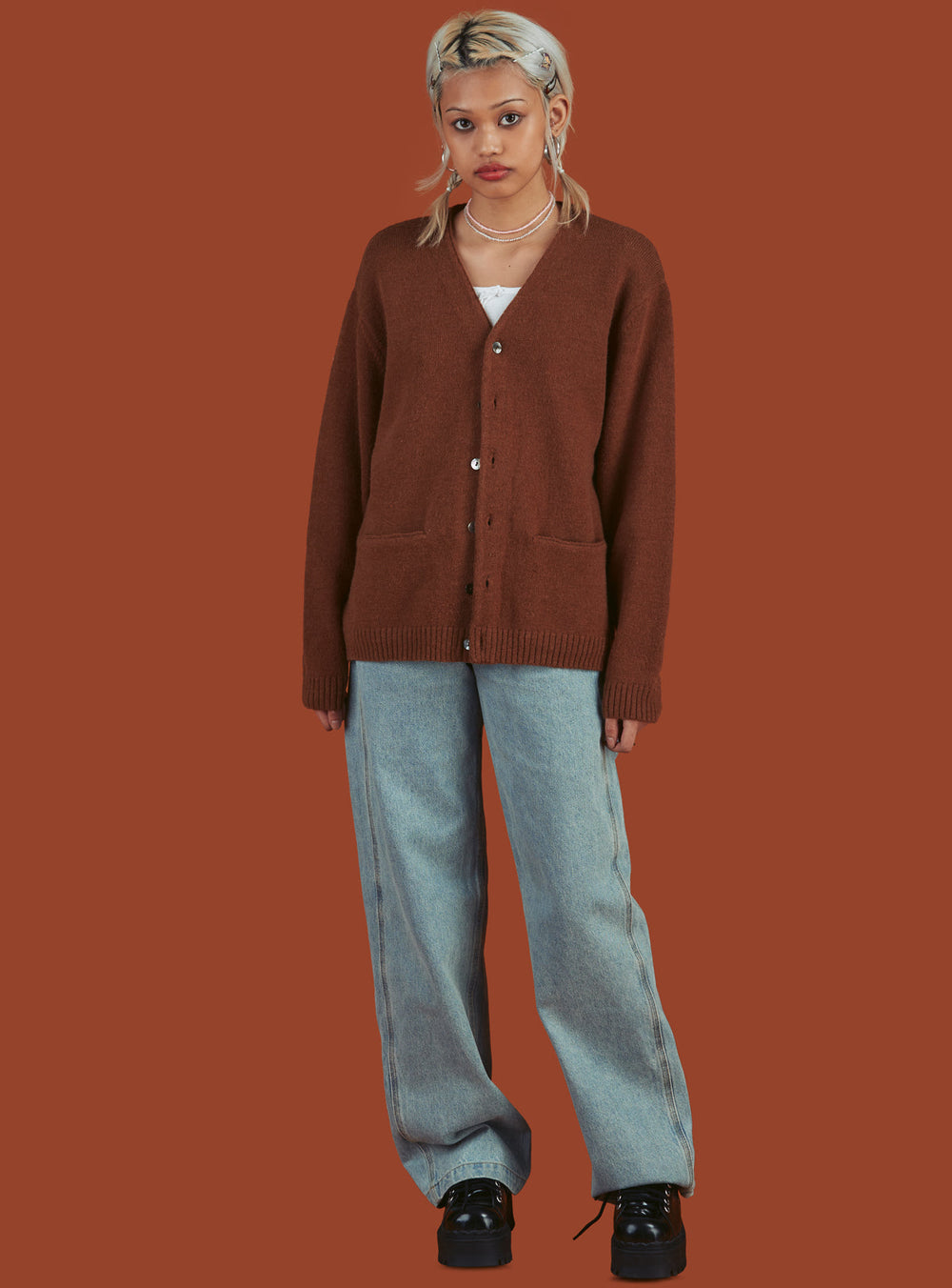 X Cardigan - Brown | UNIF Clothing outlet