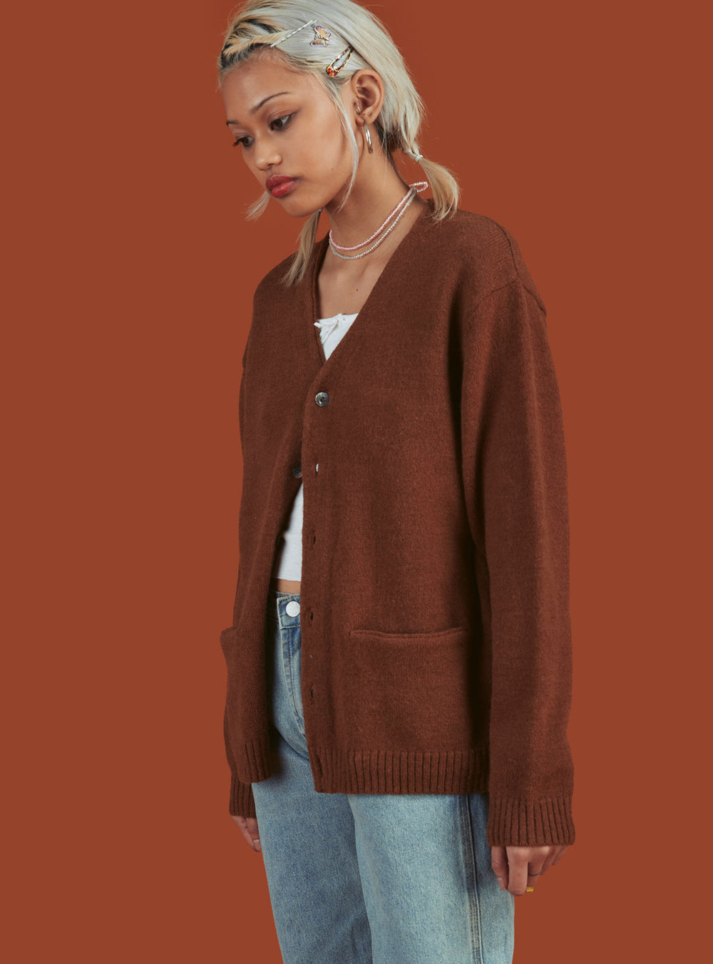 X Cardigan - Brown | UNIF Clothing outlet
