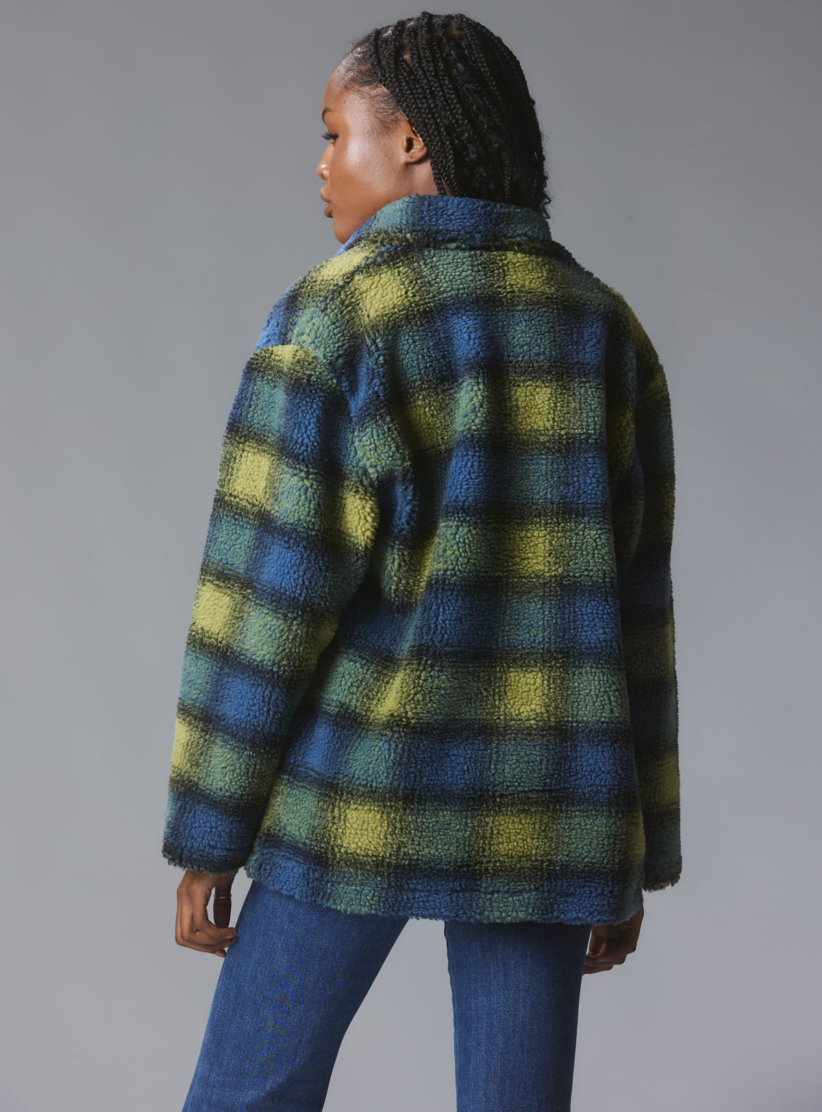 Vague Jacket - Green/Blue Plaid | UNIF Clothing on Sale