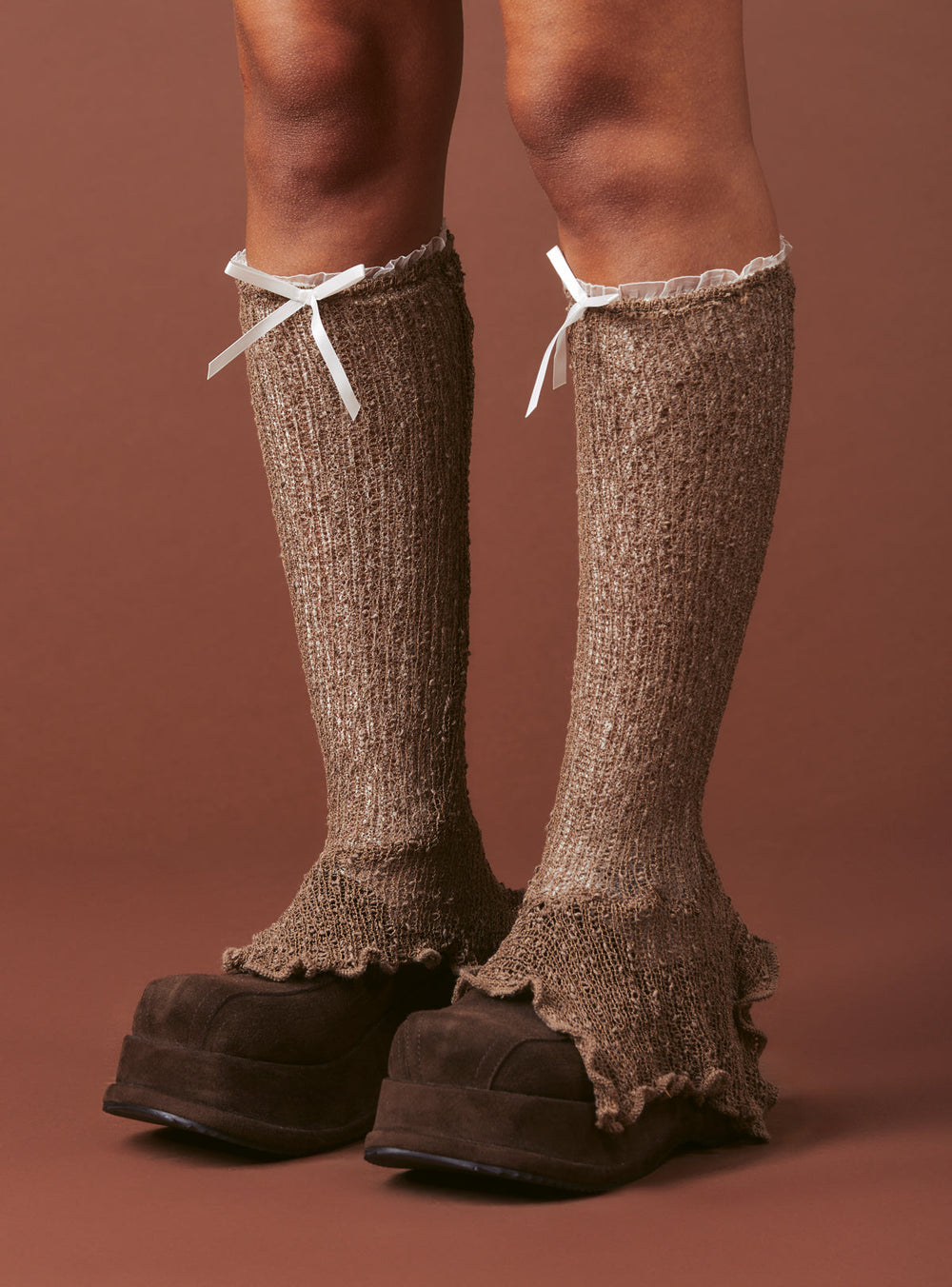 Prim Socks - Brown/White | UNIF Clothing near me