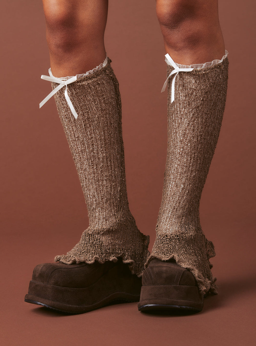 Prim Socks - Brown/White | UNIF Clothing near me