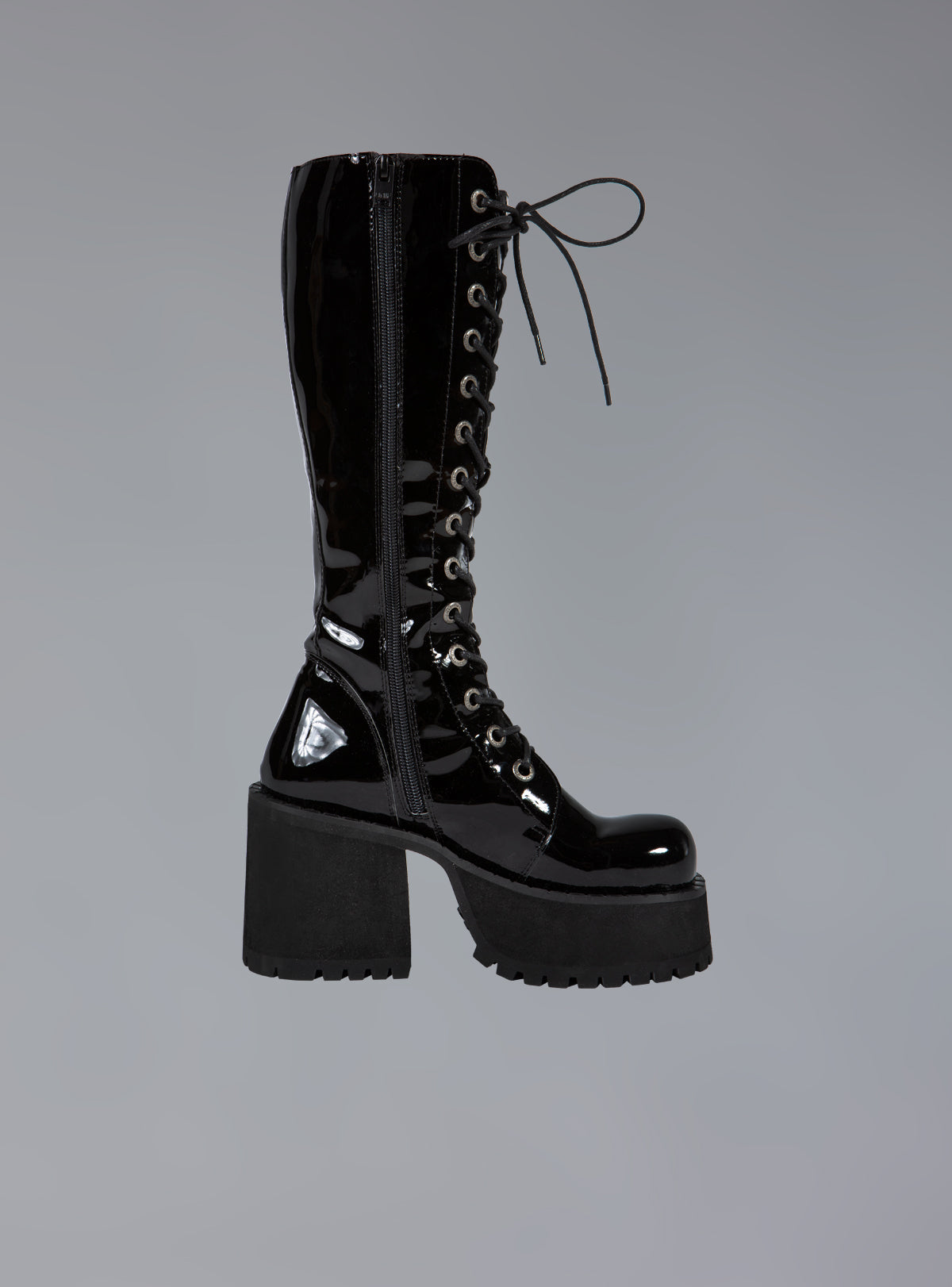 Knee High Leather Platform Boot - Black | UNIF Clothing Sale