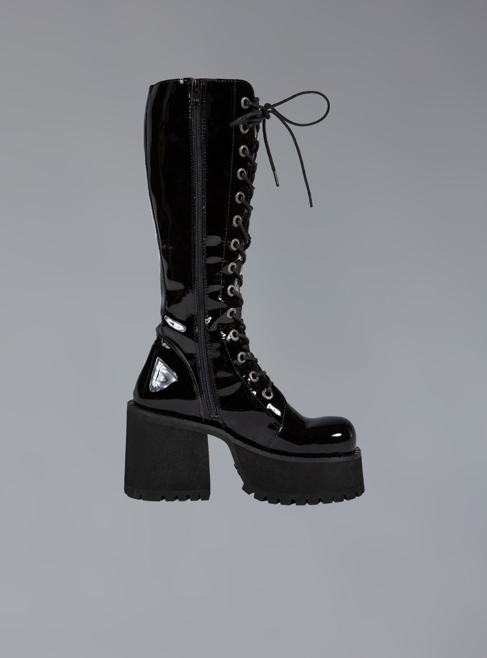 Knee High Leather Platform Boot - Black | UNIF Clothing Sale