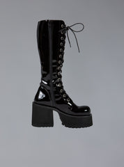 Knee High Leather Platform Boot - Black | UNIF Clothing Sale