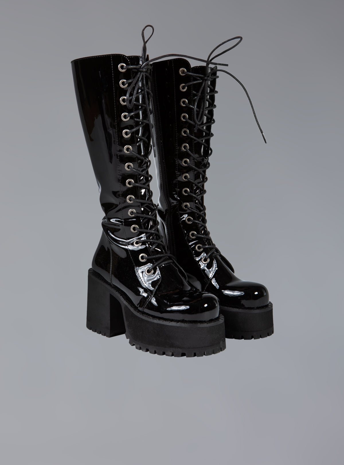 Knee High Leather Platform Boot - Black | UNIF Clothing Sale
