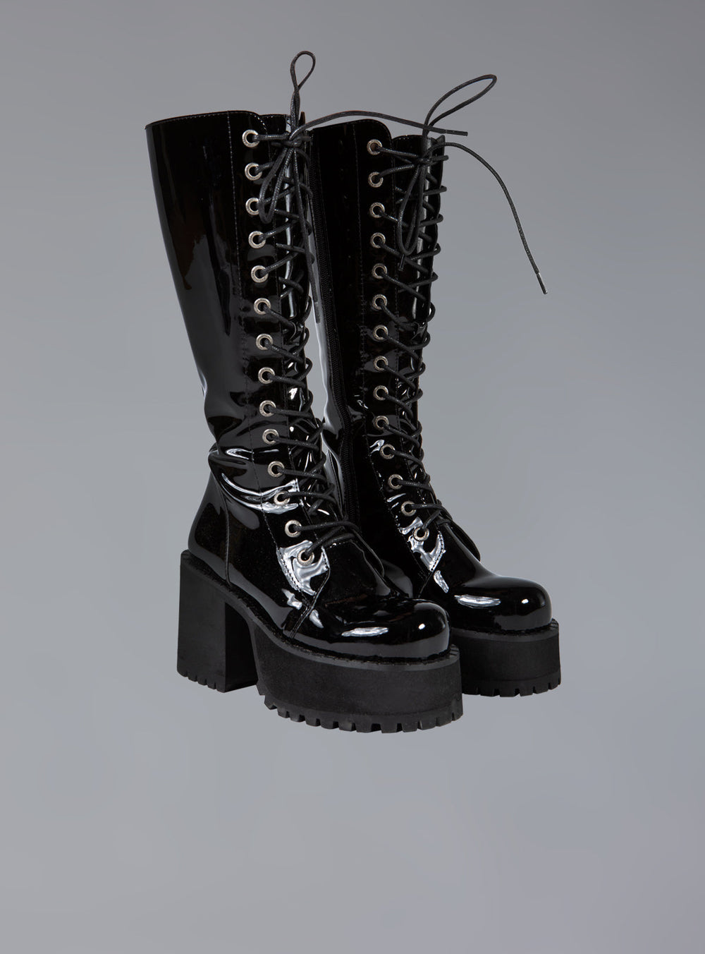 Knee High Leather Platform Boot - Black | UNIF Clothing Sale
