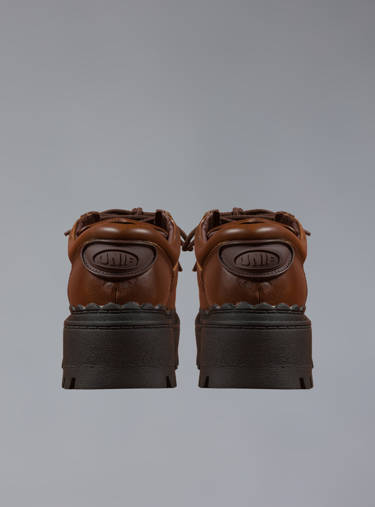 Low Top Leather Chunky Platform Boot in Brown - Brown | UNIF Clothing online