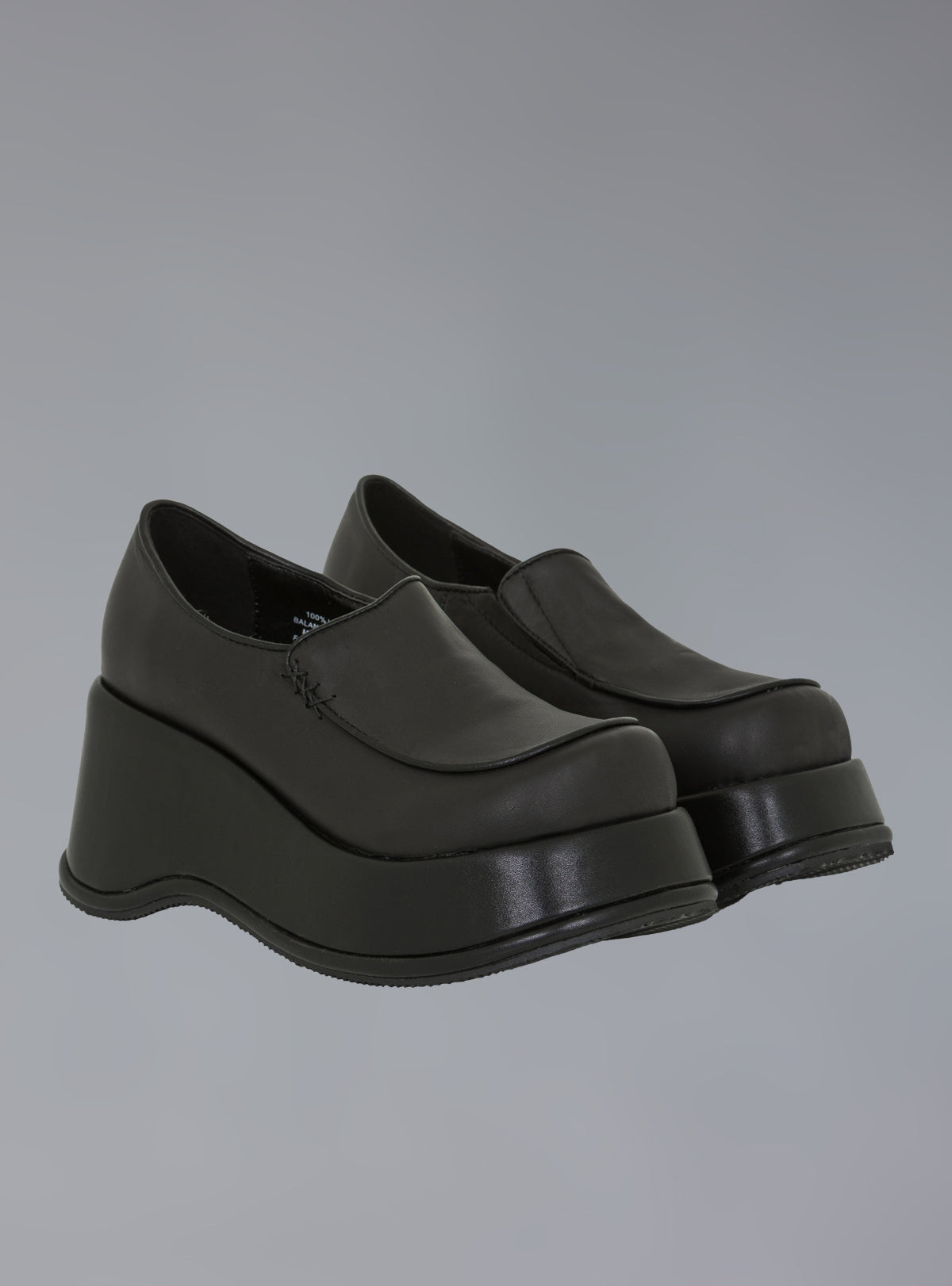 Square Toe Stacked Platform Shoe - Black | UNIF Clothing on Sale