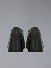 Square Toe Stacked Platform Shoe - Black | UNIF Clothing on Sale