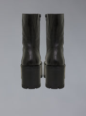 Stacked Platform Leather Boot With Heel - Matte Black | UNIF Clothing online